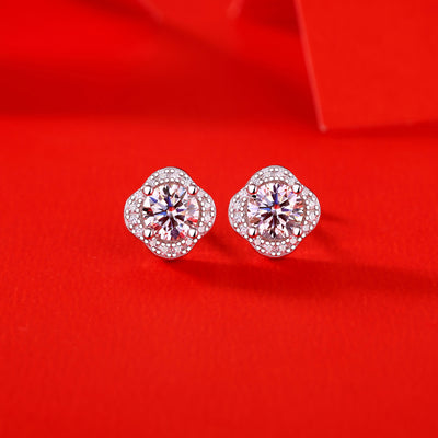 LANjewels Four Leaf Clover Moissanite Stud Earrings (1.0 ct.tw.)