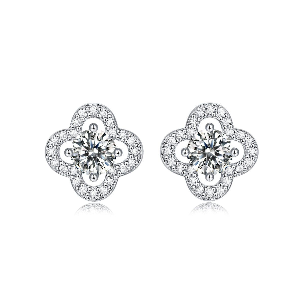 LANjewels Lucky Clover Moissanite Stud Earrings (1.0 ct.tw.)