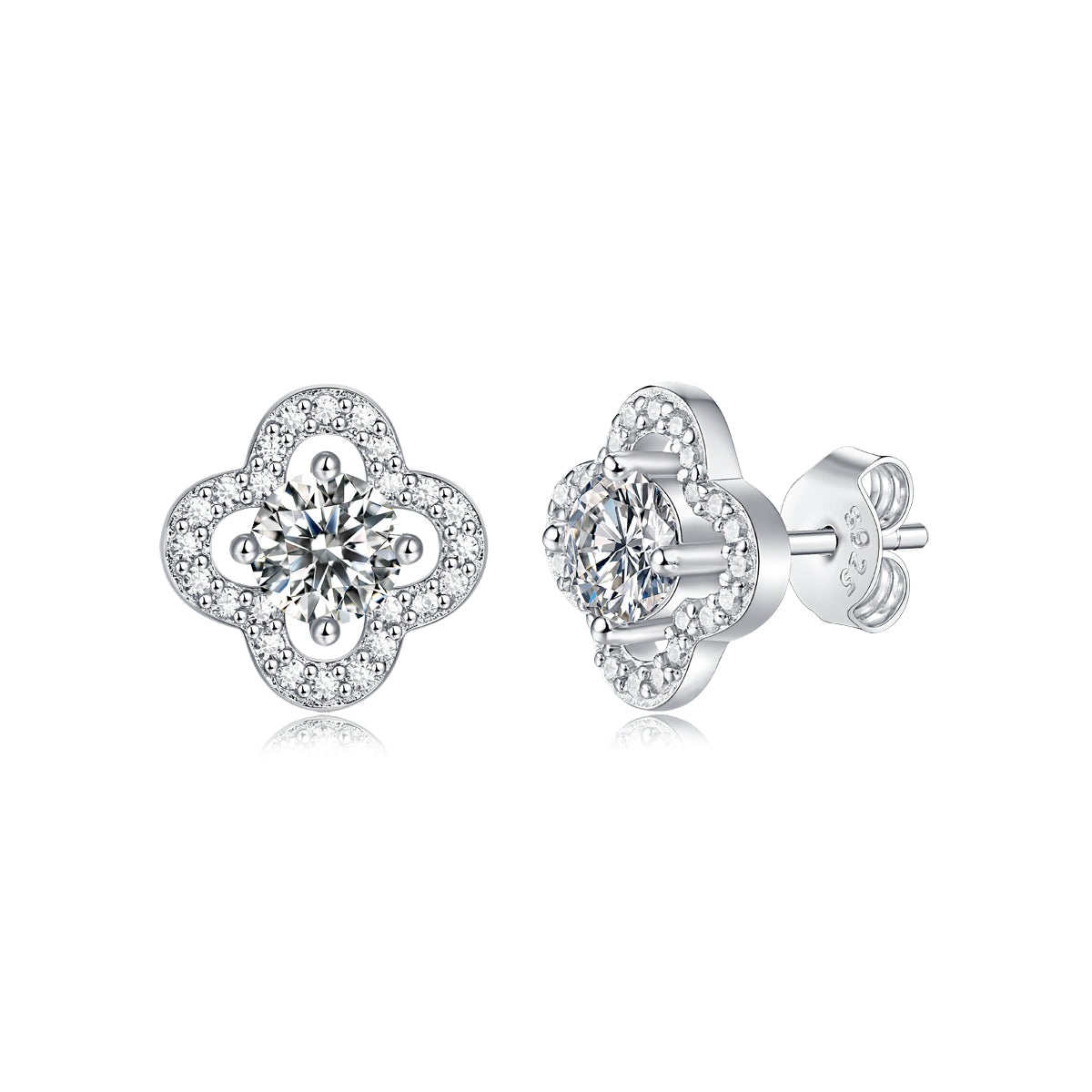 LANjewels Lucky Clover Moissanite Stud Earrings (1.0 ct.tw.)