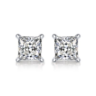 LANjewels Princess Shape Moissanite Stud Earrings (1.0 ct.tw.)