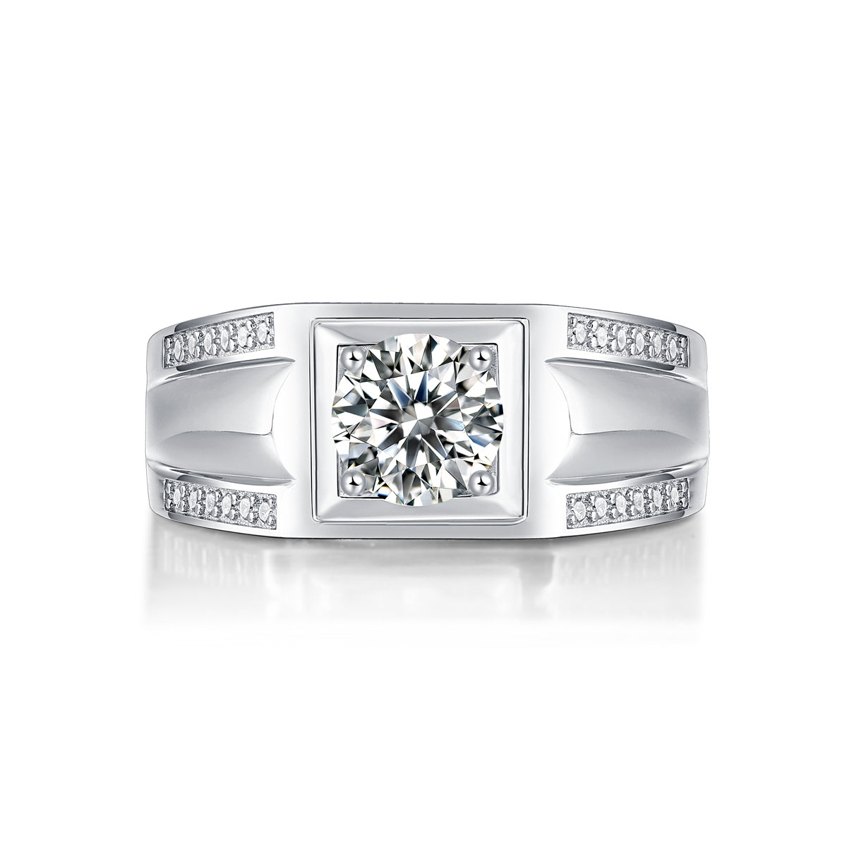 LANjewels Unique Men's Moissanite Engagement Ring 1.0 ct