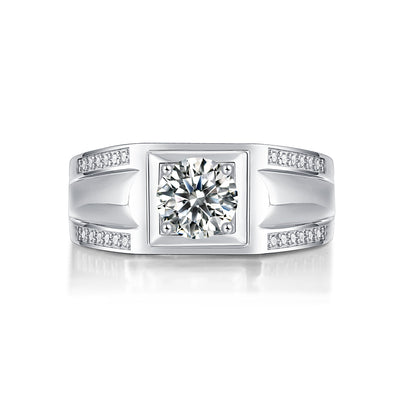 LANjewels Unique Men's Moissanite Engagement Ring 1.0 ct