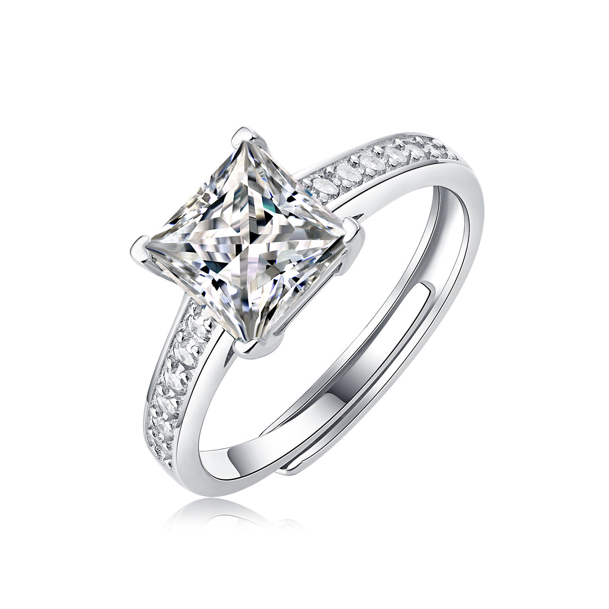 LANjewels Selection Princess Moissanite Engagement Ring