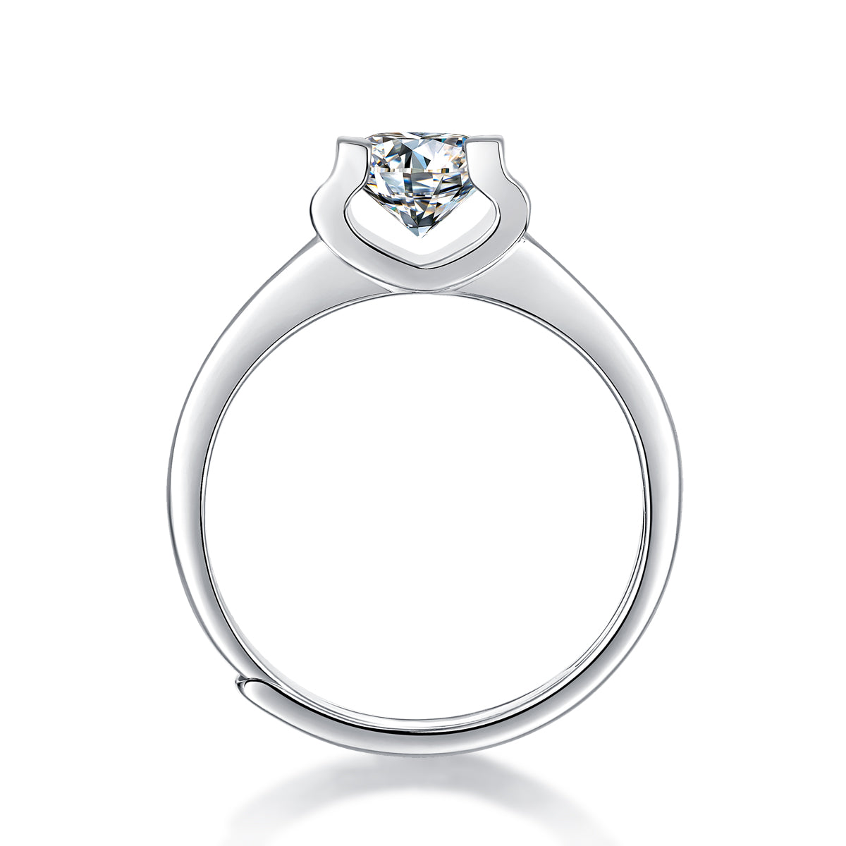 LANjewels Classic Bull Head Moissanite Engagement Ring 1.0 ct