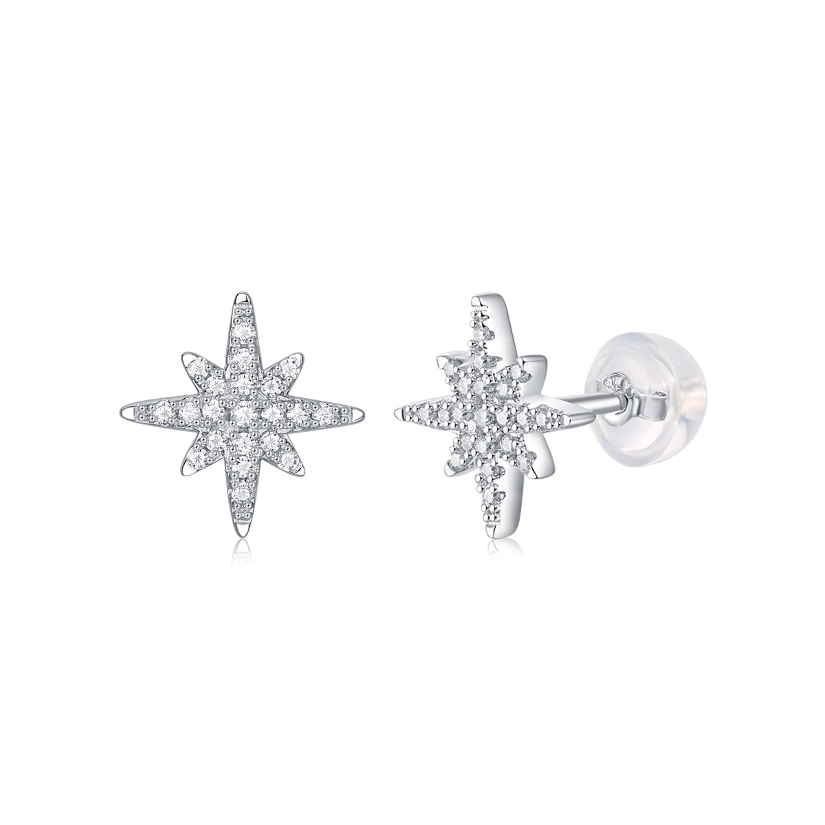 LANjewels Starburst Moissanite Stud Earrings (0.18 ct.tw.)