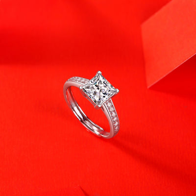 LANjewels Selection Princess Moissanite Engagement Ring