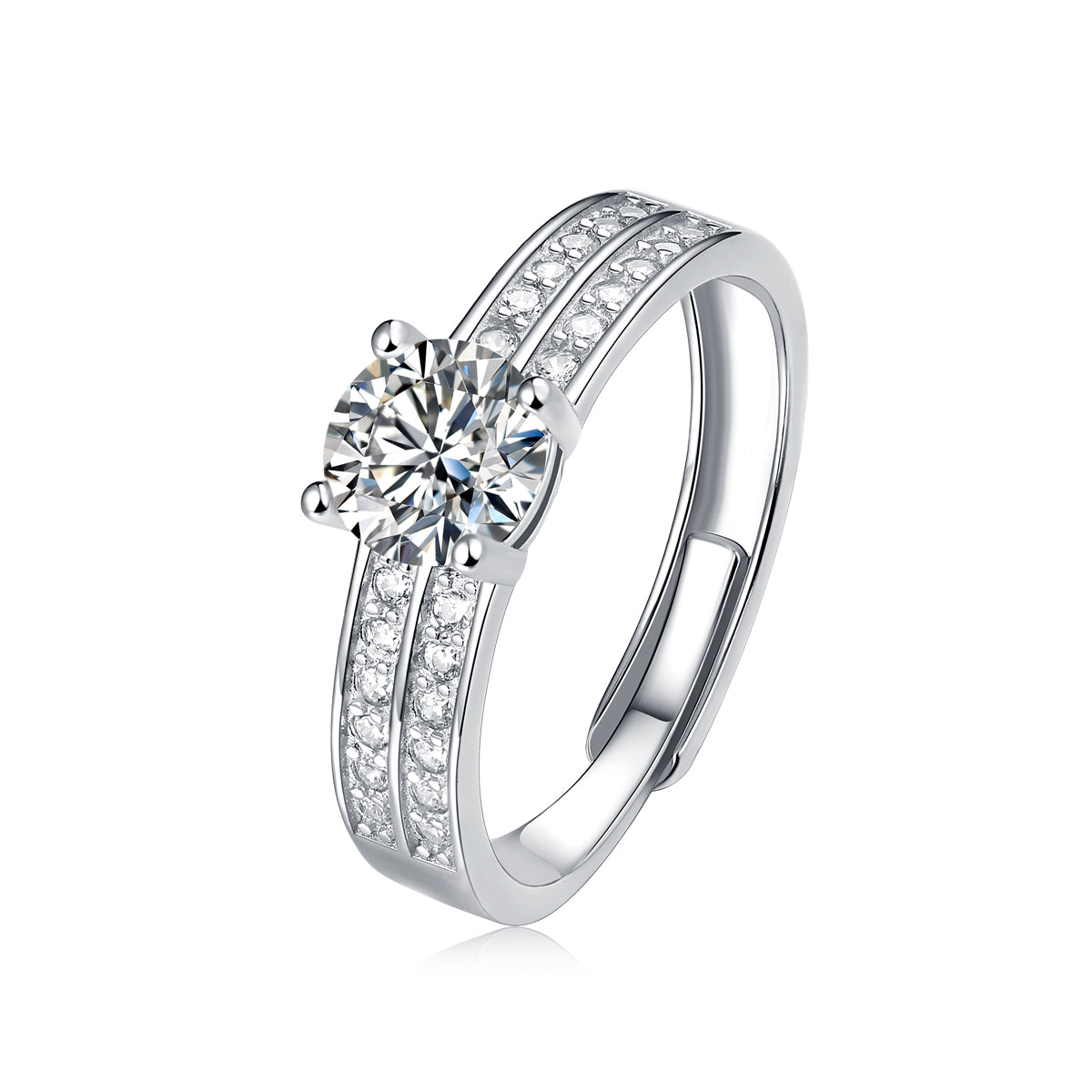 LANjewels Luxe Halo Moissanite Engagement Ring 1.0 ct