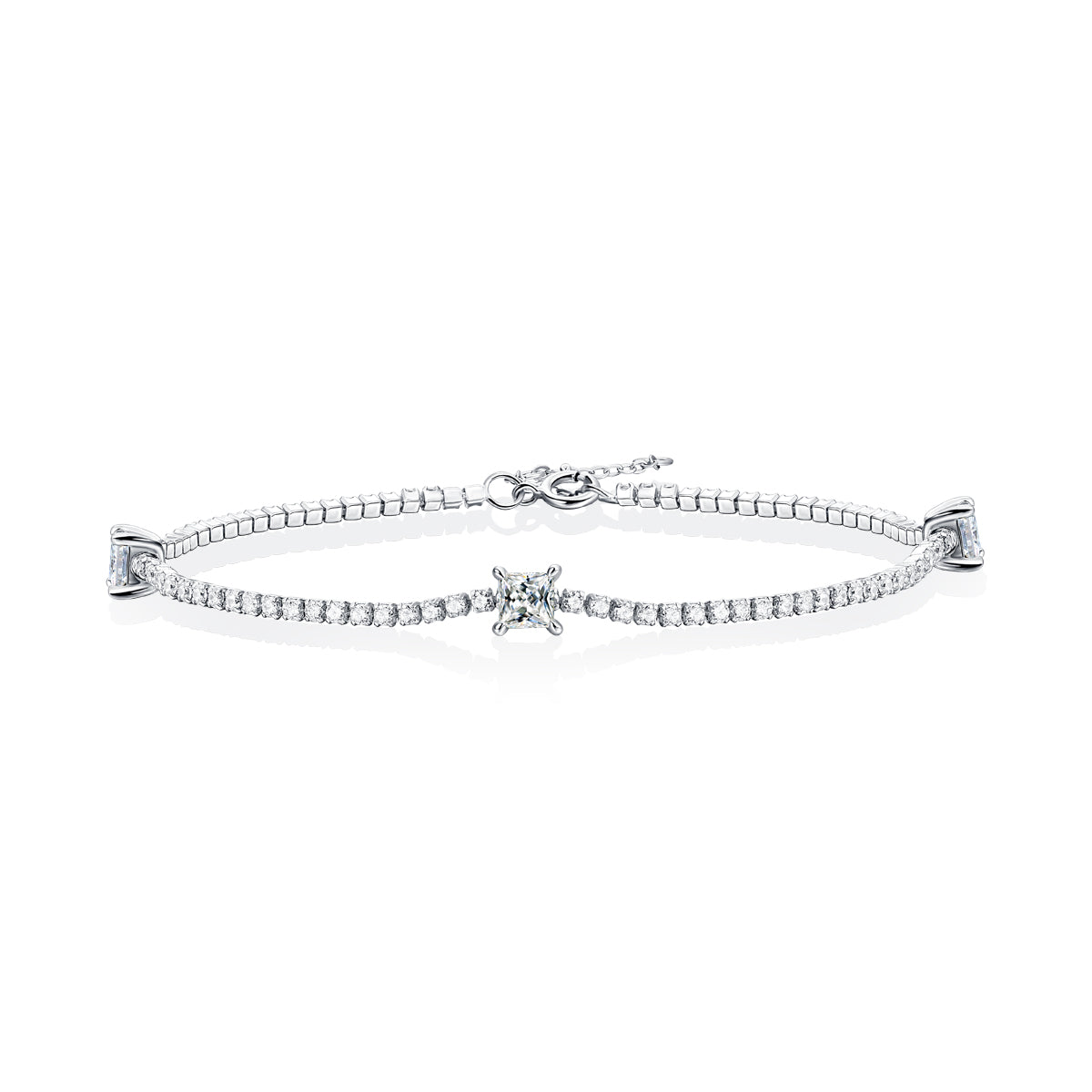 Lanjewels Princess Moissanite Tennis Bracelet 1.5 ct.tw.