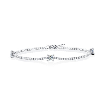 Lanjewels Princess Moissanite Tennis Bracelet 1.5 ct.tw.