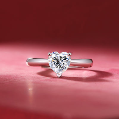 LANjewels Heart Cut Moissanite Engagement Ring 1.0 ct