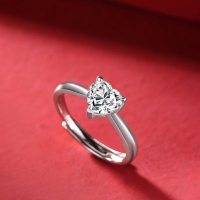 LANjewels Heart Cut Moissanite Engagement Ring 1.0 ct