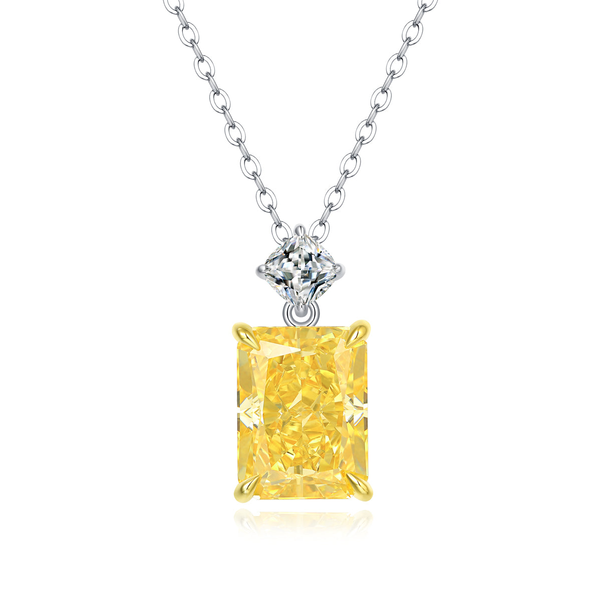 LANjewels Retro Yellow Lab Grown Diamond Necklaces 5.4 ct