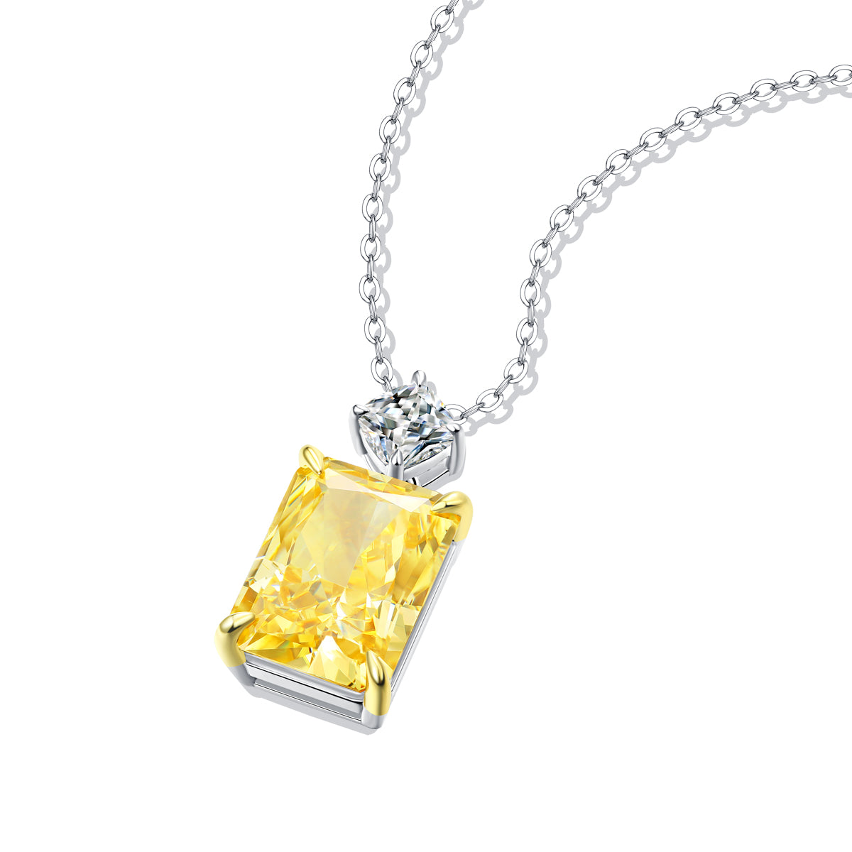 LANjewels Retro Yellow Lab Grown Diamond Necklaces 5.4 ct