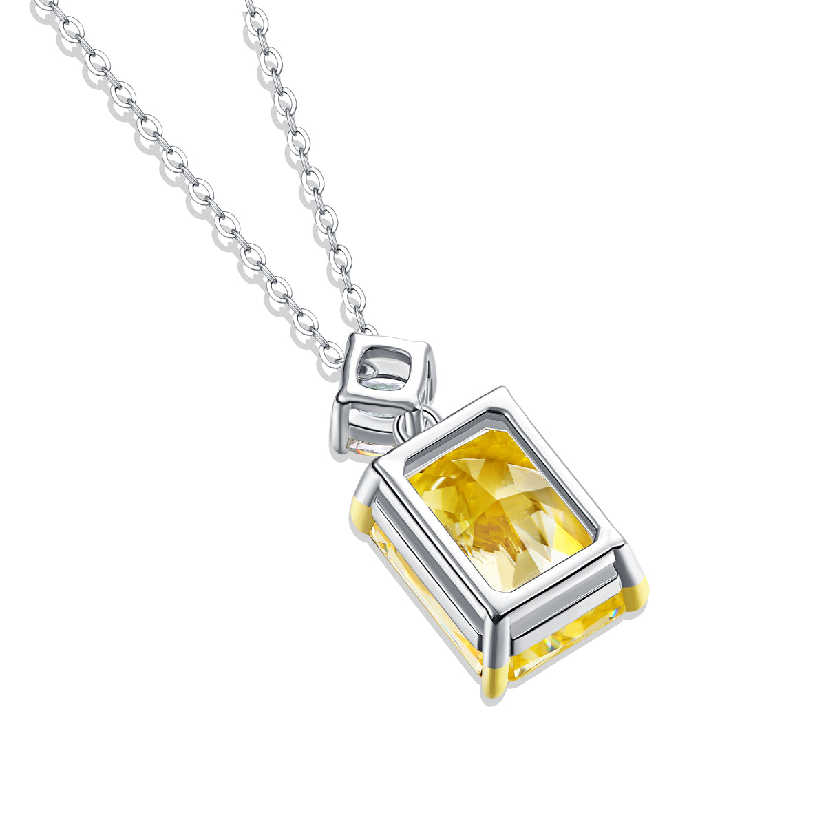 LANjewels Retro Yellow Lab Grown Diamond Necklaces 5.4 ct