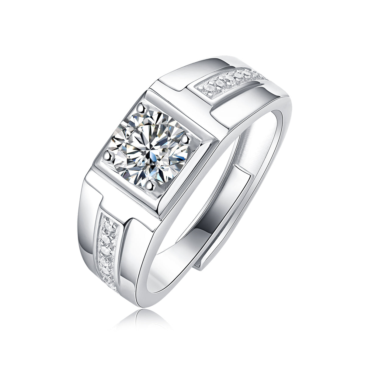 LANjewels Selection Men's Moissanite Engagement Ring 1.0 ct