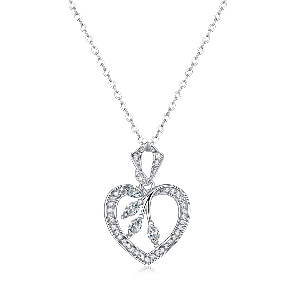 LANjewels Love Heart Moissanite Pendant Necklaces 0.4ct