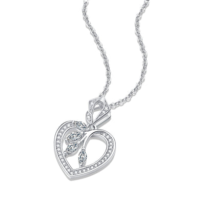 LANjewels Love Heart Moissanite Pendant Necklaces 0.4ct