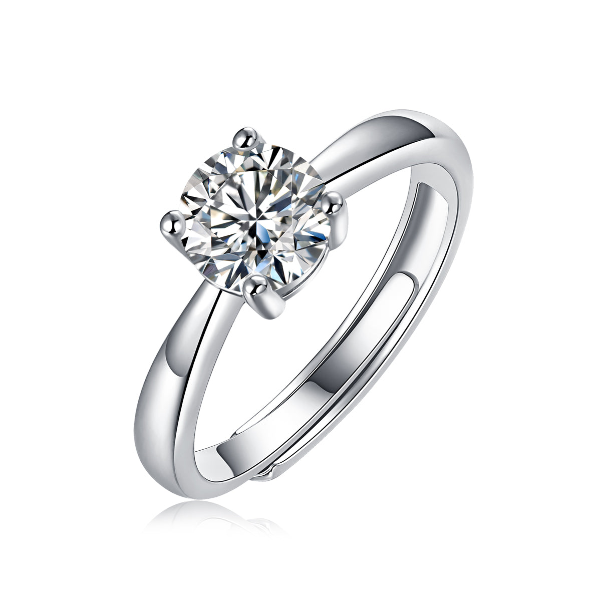 LANjewels Classic Four-Prong Moissanite Engagement Ring