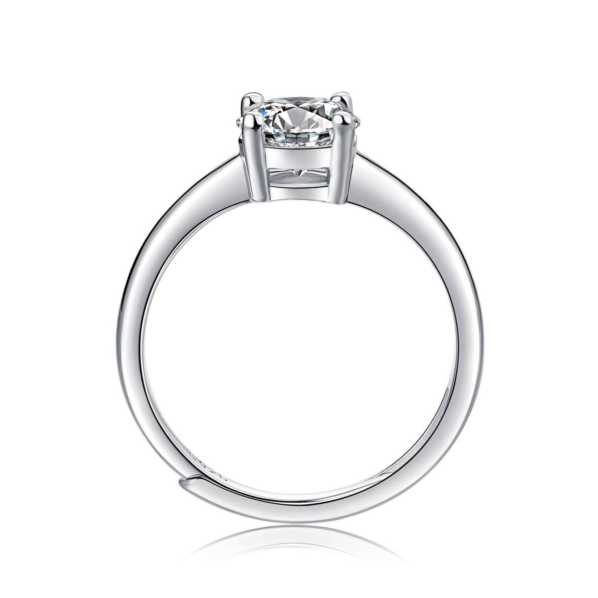 LANjewels Classic Four-Prong Moissanite Engagement Ring