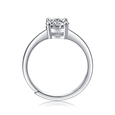 LANjewels Classic Four-Prong Moissanite Engagement Ring