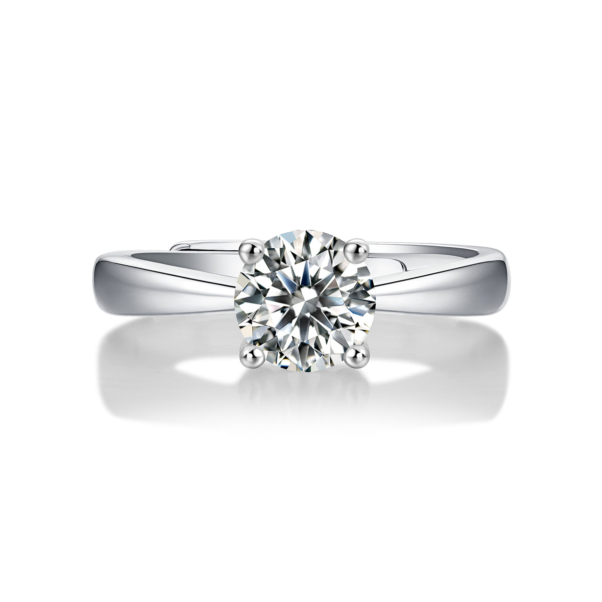 LANjewels Classic Four-Prong Moissanite Engagement Ring