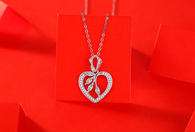 LANjewels Love Heart Moissanite Pendant Necklaces 0.4ct