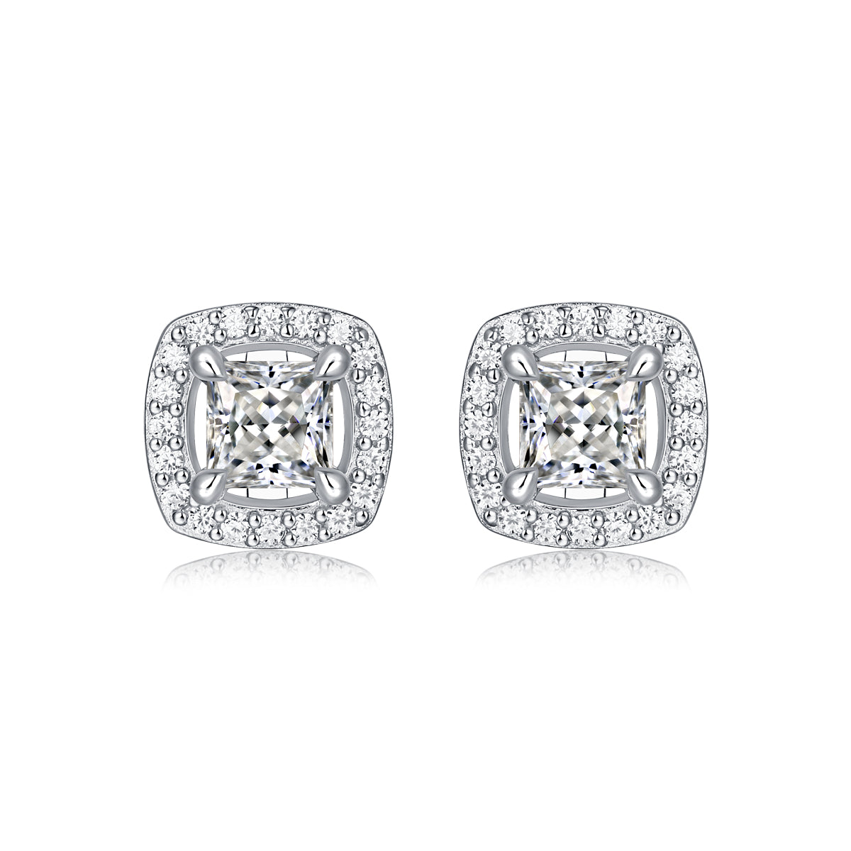 LANjewels Cushion Shape Moissanite Stud Earrings (1.0 ct.tw.)