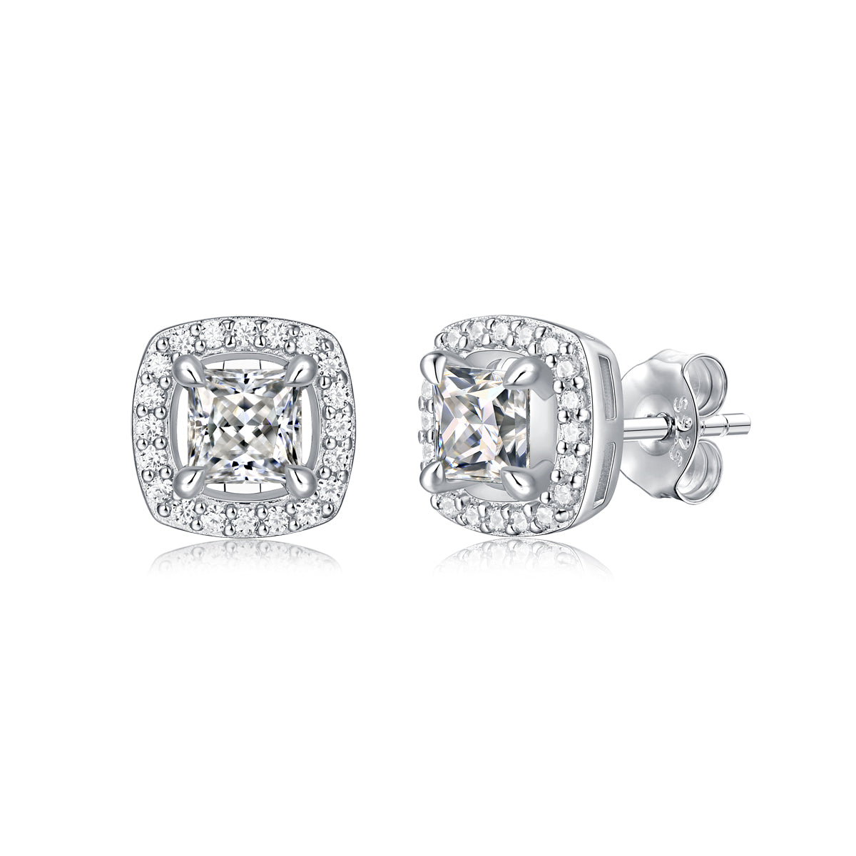 LANjewels Cushion Shape Moissanite Stud Earrings (1.0 ct.tw.)