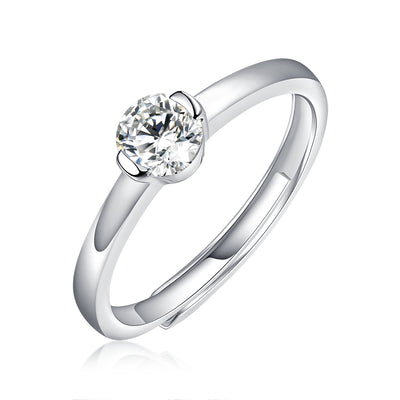 LANjewels Simple Moissanite Engagement Ring 0.5 ct