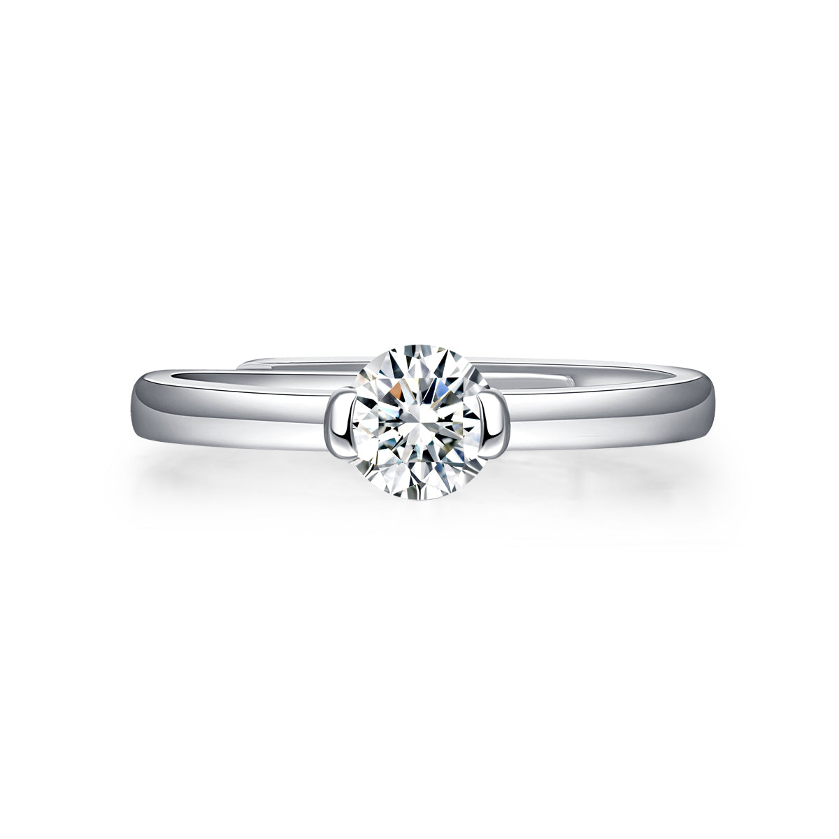 LANjewels Simple Moissanite Engagement Ring 0.5 ct