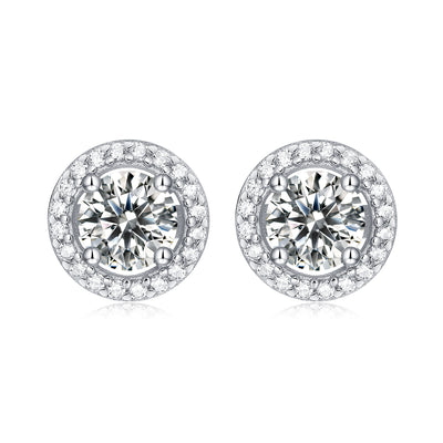 LANjewels Halo Moissanite Stud Earrings (1.0 ct.tw.)