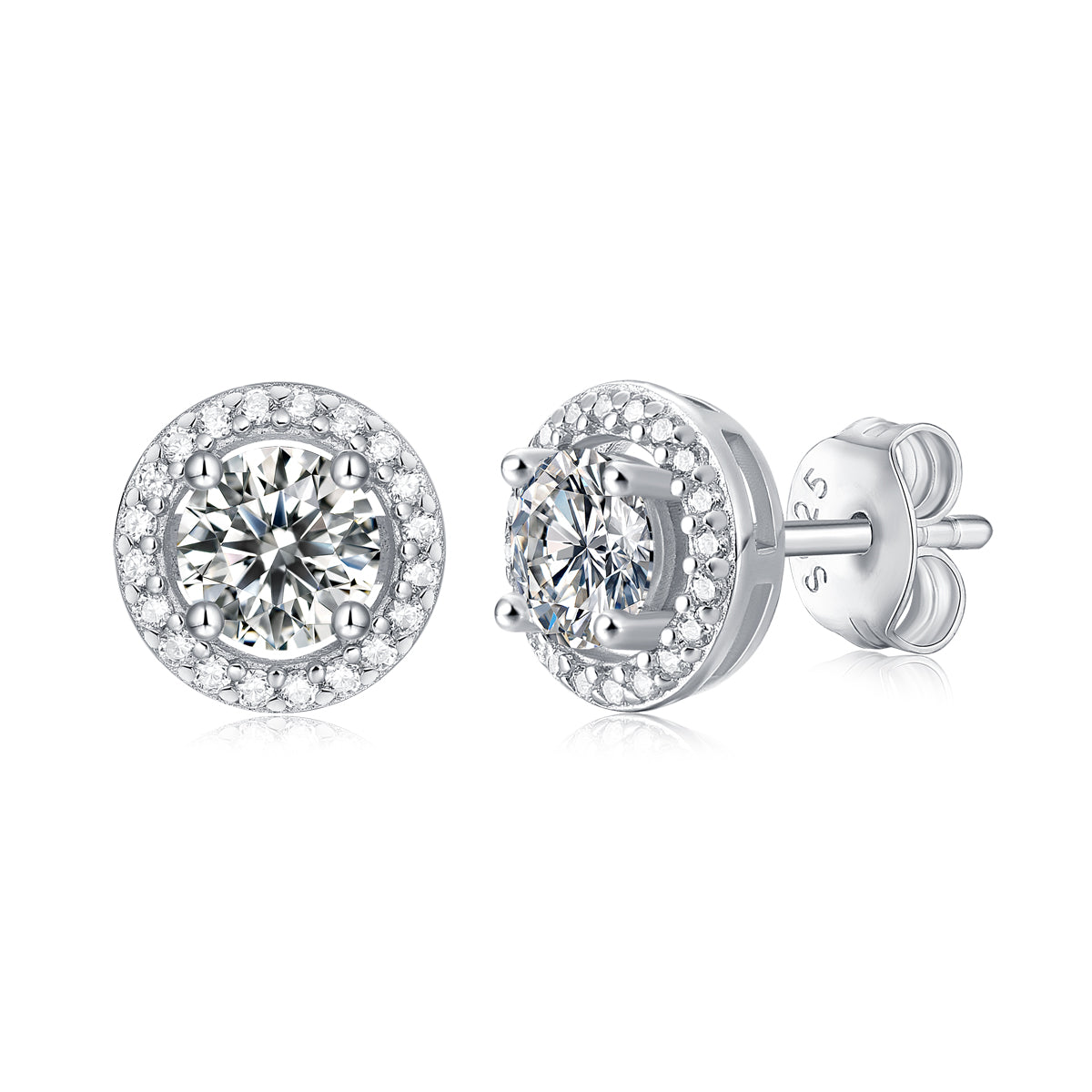 LANjewels Halo Moissanite Stud Earrings (1.0 ct.tw.)