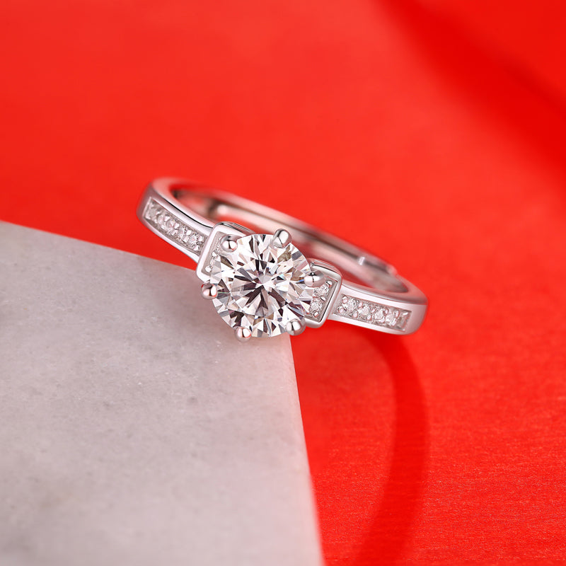 LANjewels Love Moissanite Engagement Ring