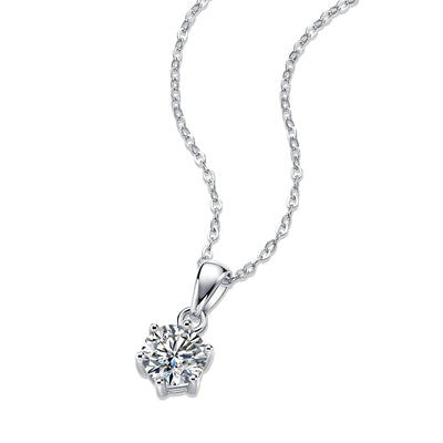 LANjewels Oath Six-Prong Moissanite Pendant Necklaces 1.0ct