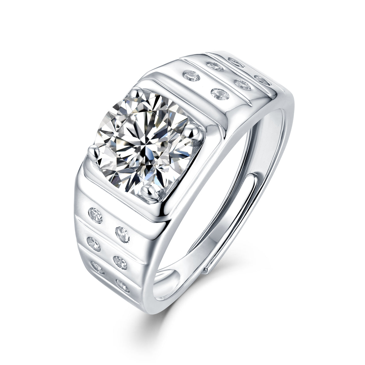 LANjewels Designer Men's Moissanite Engagement Ring 2.0 ct