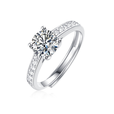 LANjewels Fancy Four-Prong Moissanite Engagement Ring 1.0 ct