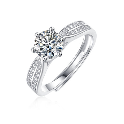 LANjewels Trellis Setting Moissanite Engagement Ring 1.0 ct