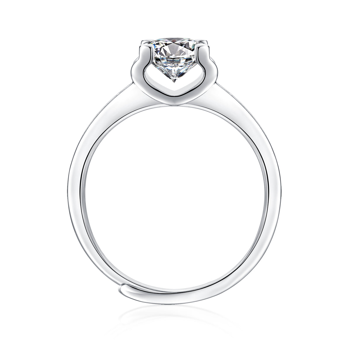 LANjewels Charming Bull Head Moissanite Engagement Ring 1.0 ct