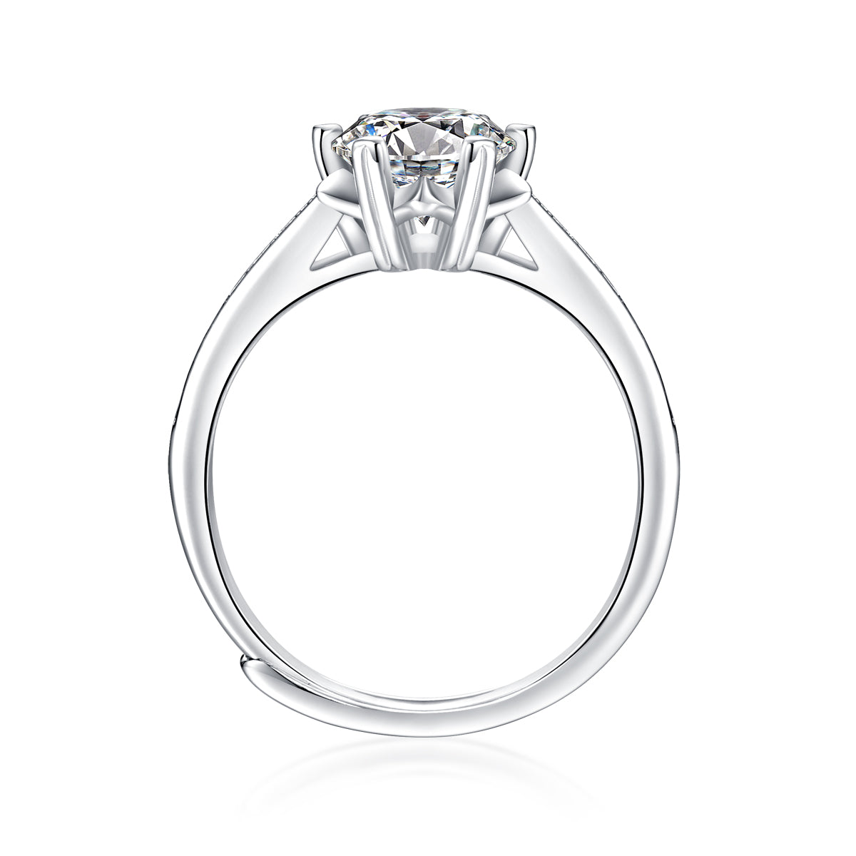 LANjewels Classic Snowflake Moissanite Engagement Ring 1.0 ct