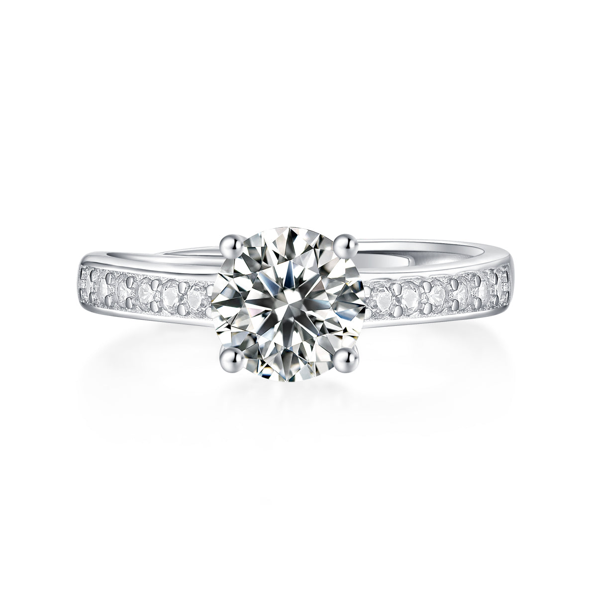 LANjewels Fancy Four-Prong Moissanite Engagement Ring 1.0 ct