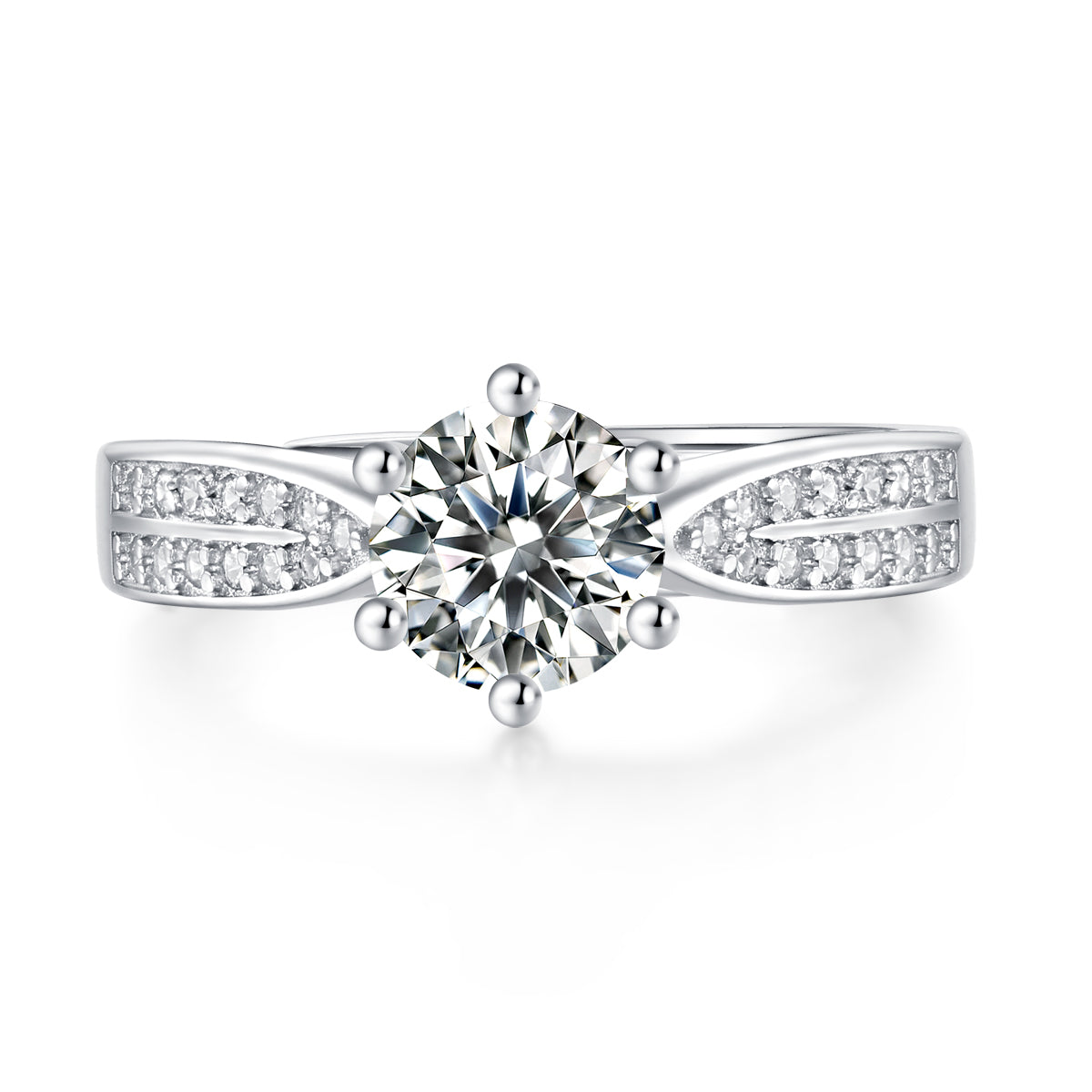 LANjewels Trellis Setting Moissanite Engagement Ring 1.0 ct