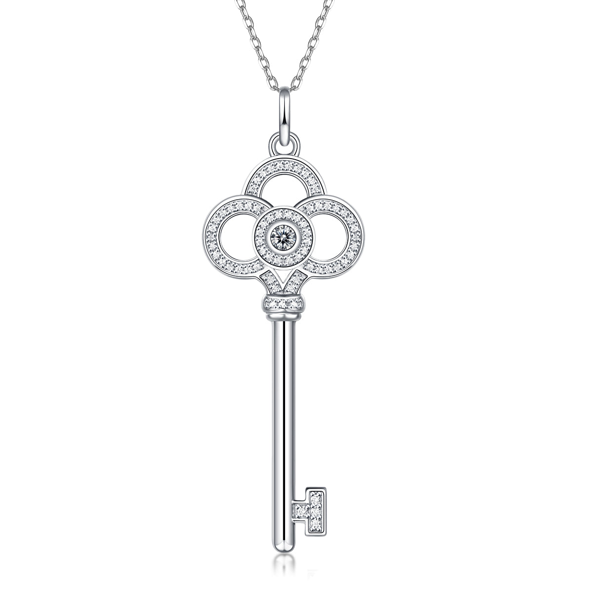 LANjewels Sincere Key Moissanite Pendant Necklaces