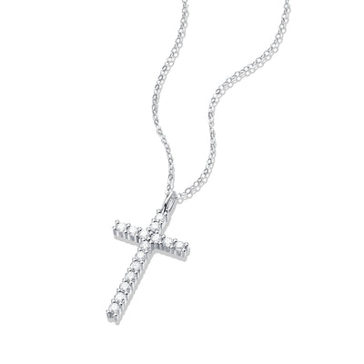 LANjewels Cross Moissanite Pendant Necklaces 0.9ct