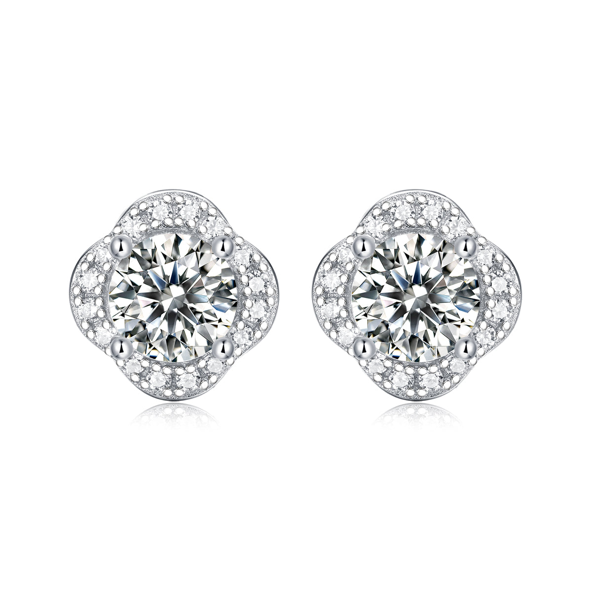 LANjewels Four Leaf Clover Moissanite Stud Earrings (1.0 ct.tw.)