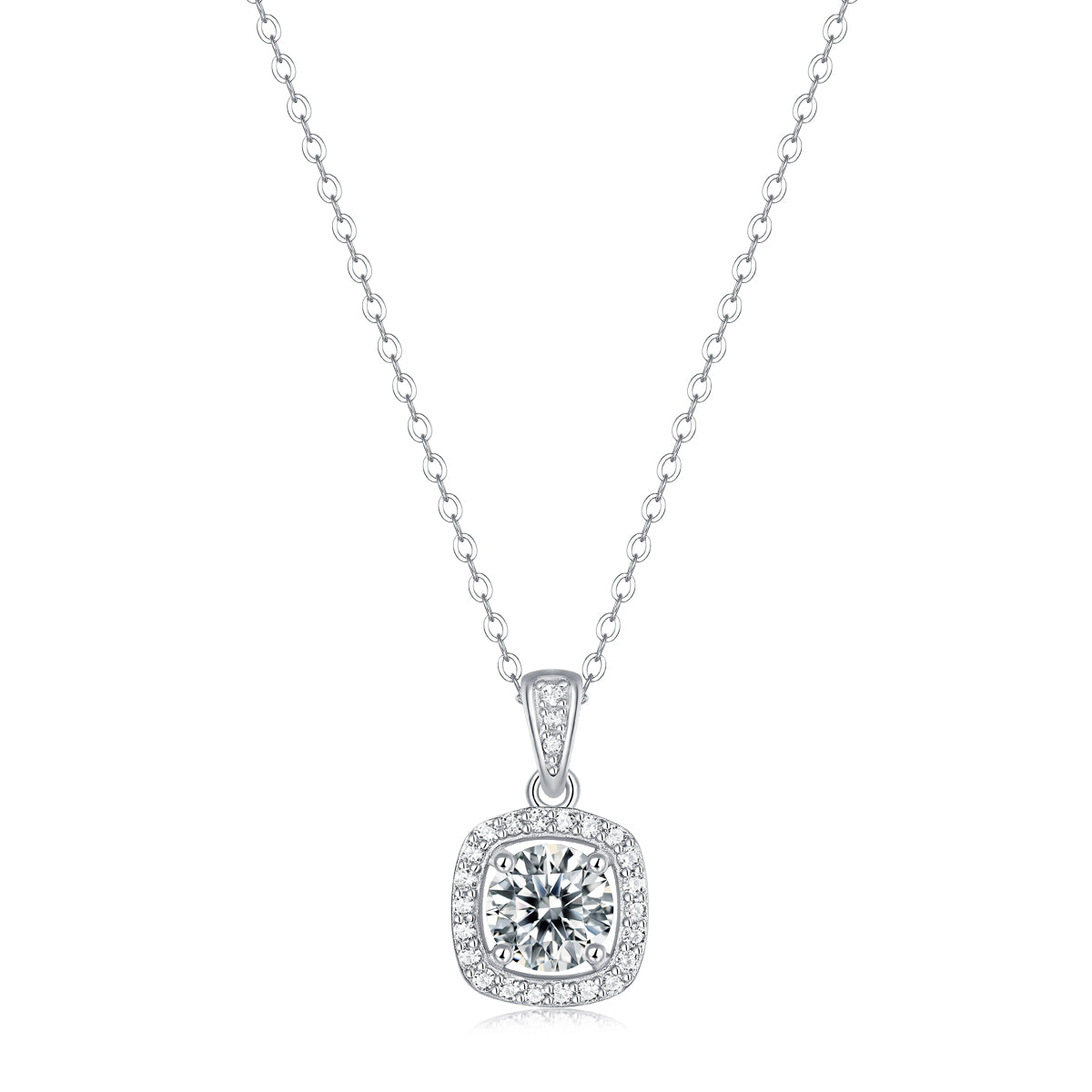 LANjewels Geometry Moissanite Pendant Necklaces 1.0ct