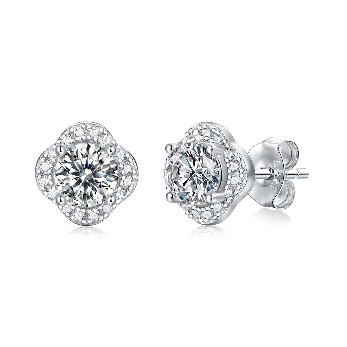 LANjewels Four Leaf Clover Moissanite Stud Earrings (1.0 ct.tw.)