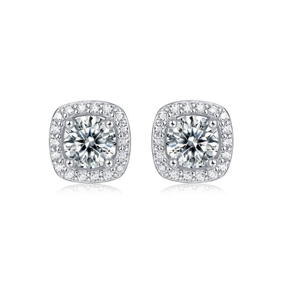 LANjewels Square Halo Moissanite Stud Earrings (1.0 ct.tw.)