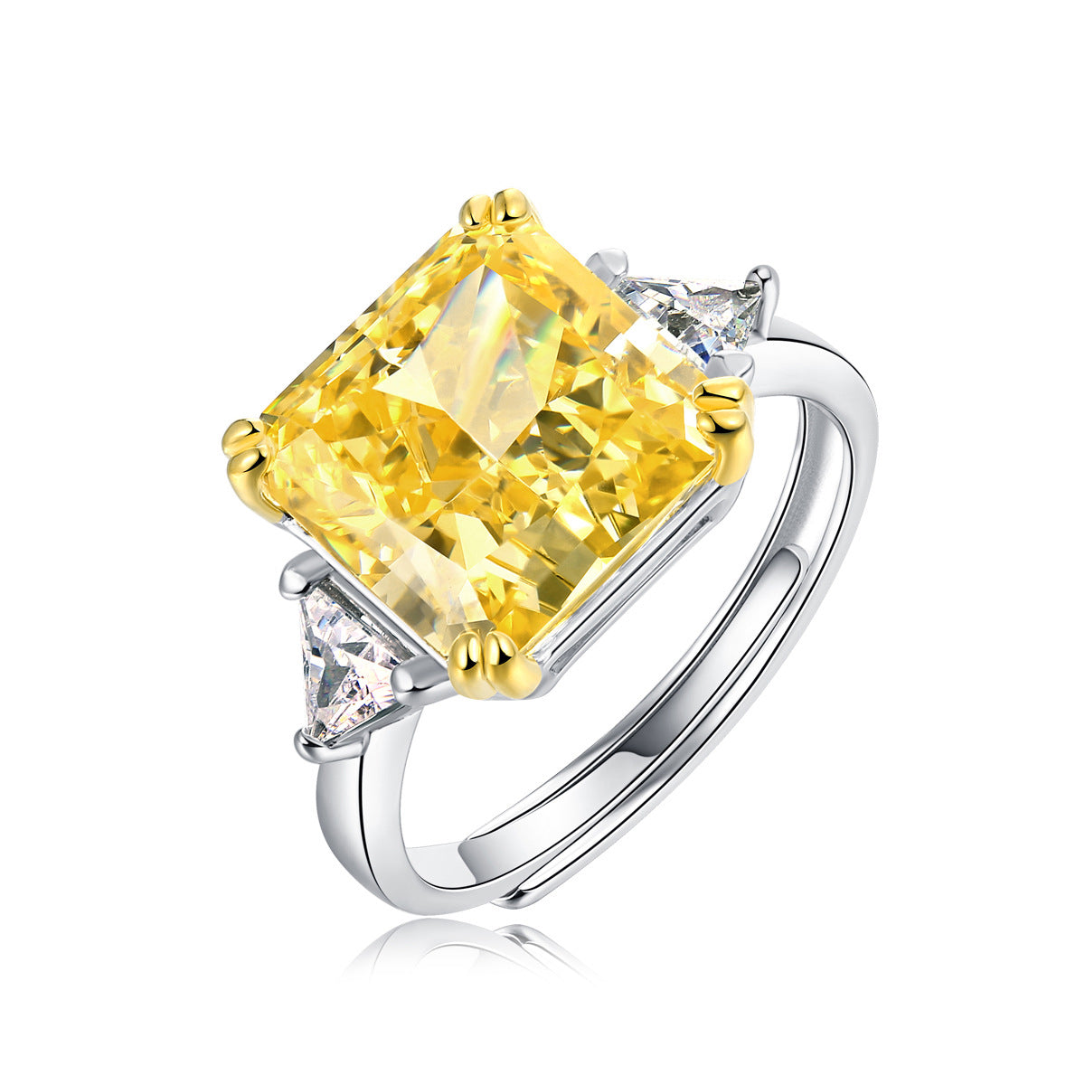 LANjewels Princess Yellow Lab Grown Diamond Ring 12.0 ct