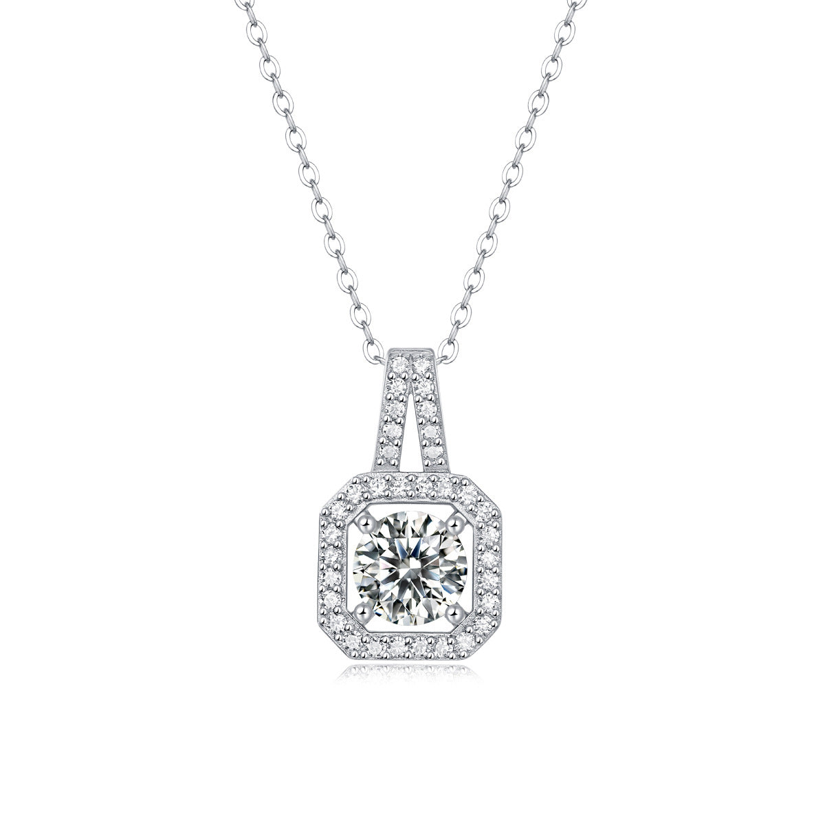 LANjewels Geometry Of Life Moissanite Pendant Necklaces 1.0 ct