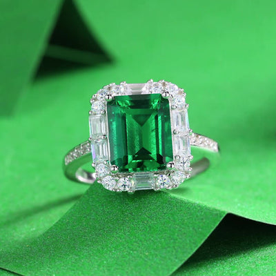 LANjewels Designer Emerald Gemstone Ring 3.0 ct